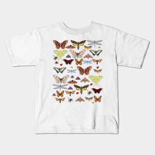 Vintage Butterfly Art Natures Pollinators Kids T-Shirt